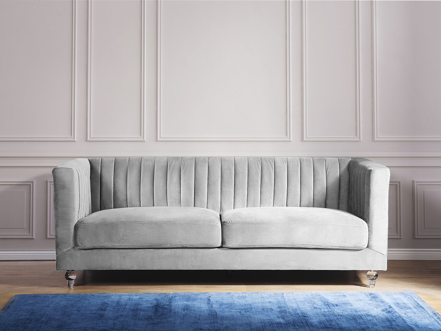 Grey Velvet Tuxedo Sofa