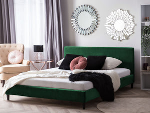 Fitou Upholstered Double Bed Green