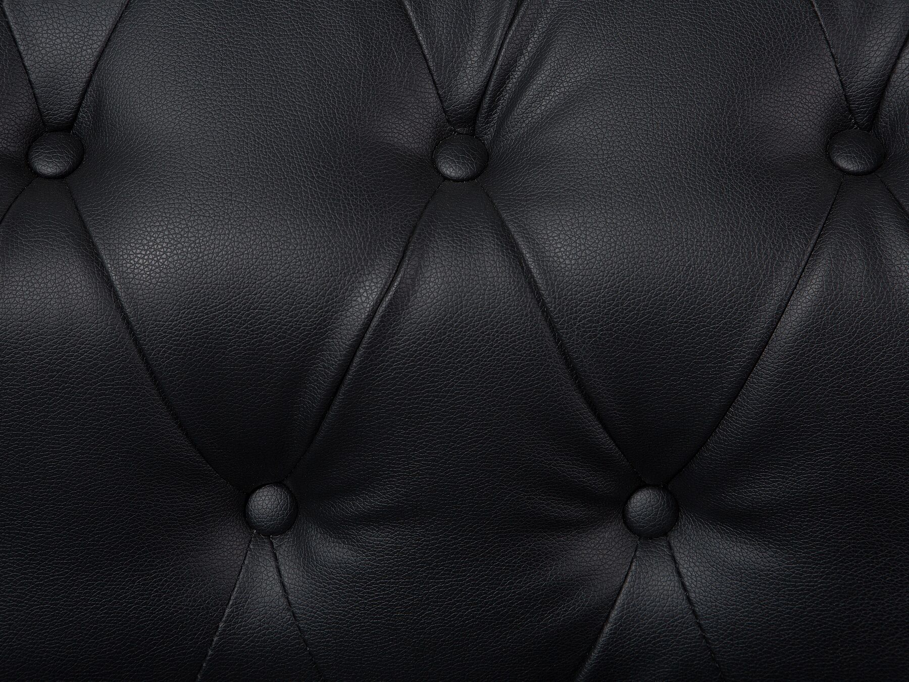 Leatherette Chesterfield Sofa (Black)