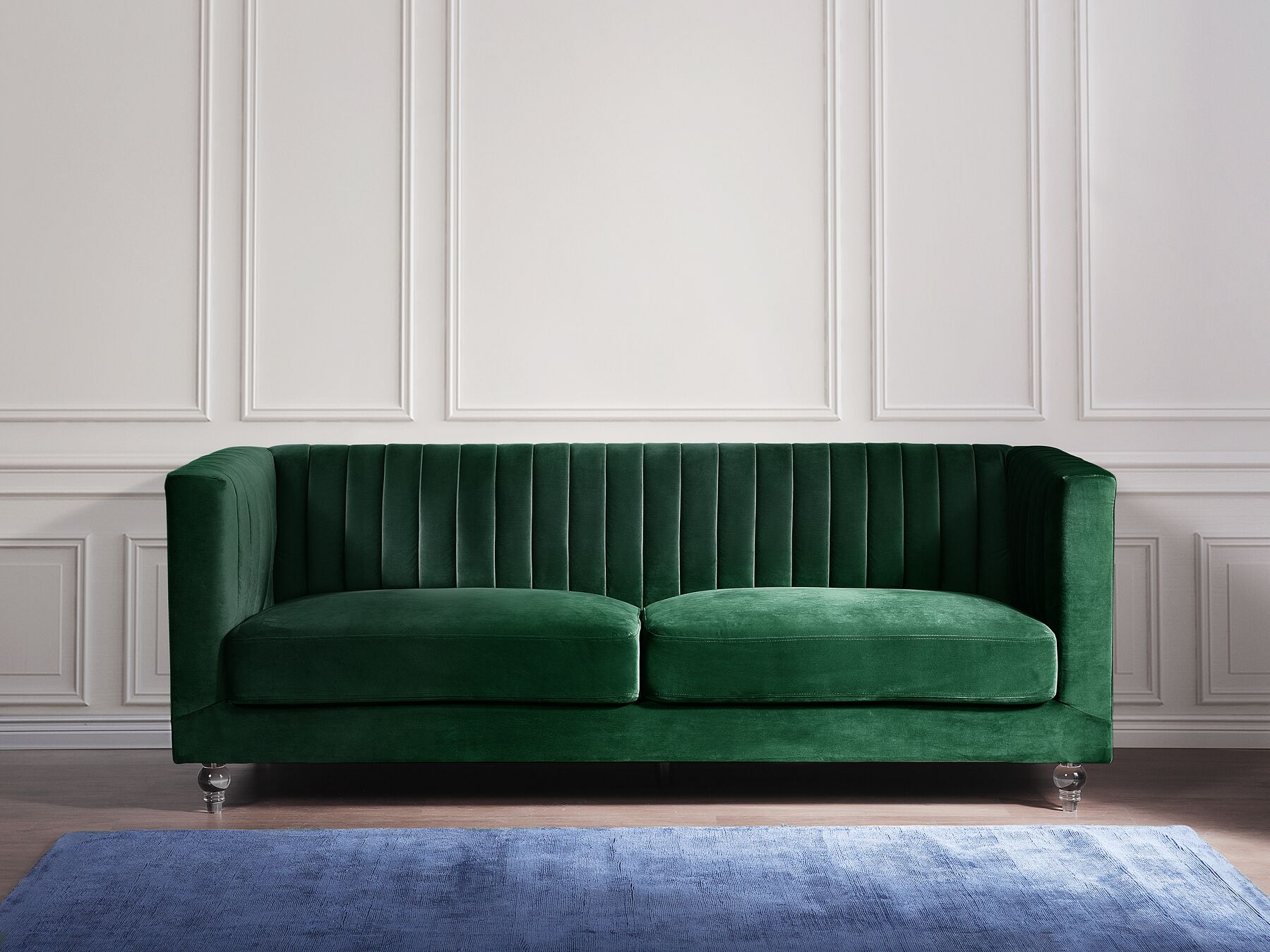 Green Velvet Tuxedo Sofa