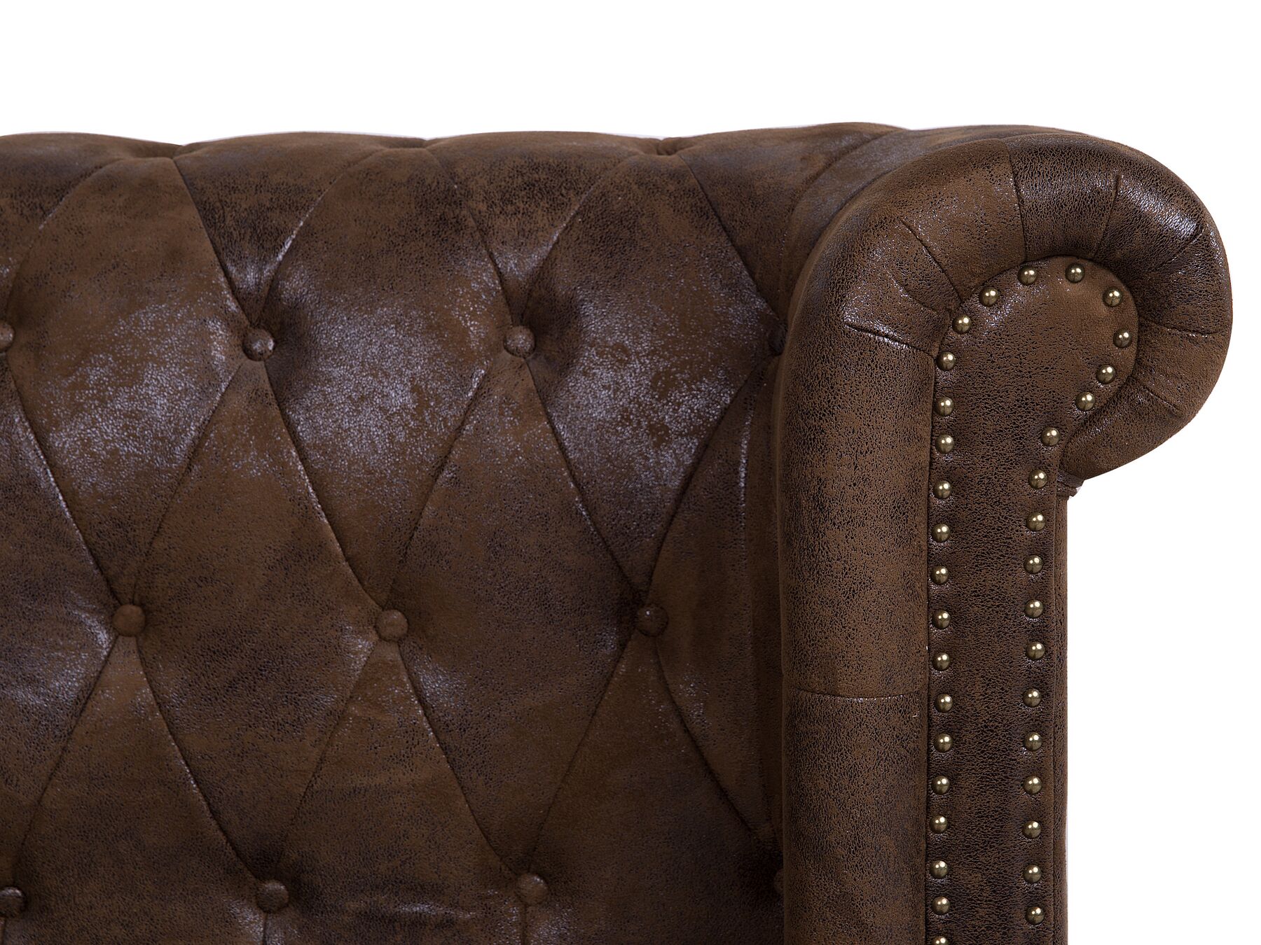 Cavaillon Leatherette Double Bed Brown