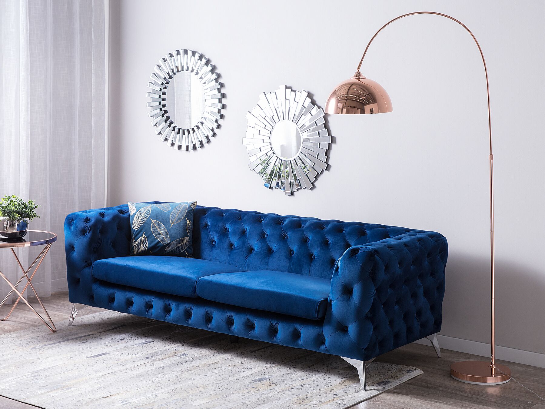 Chelsea Chesterfield Sofa Fabric (Blue)