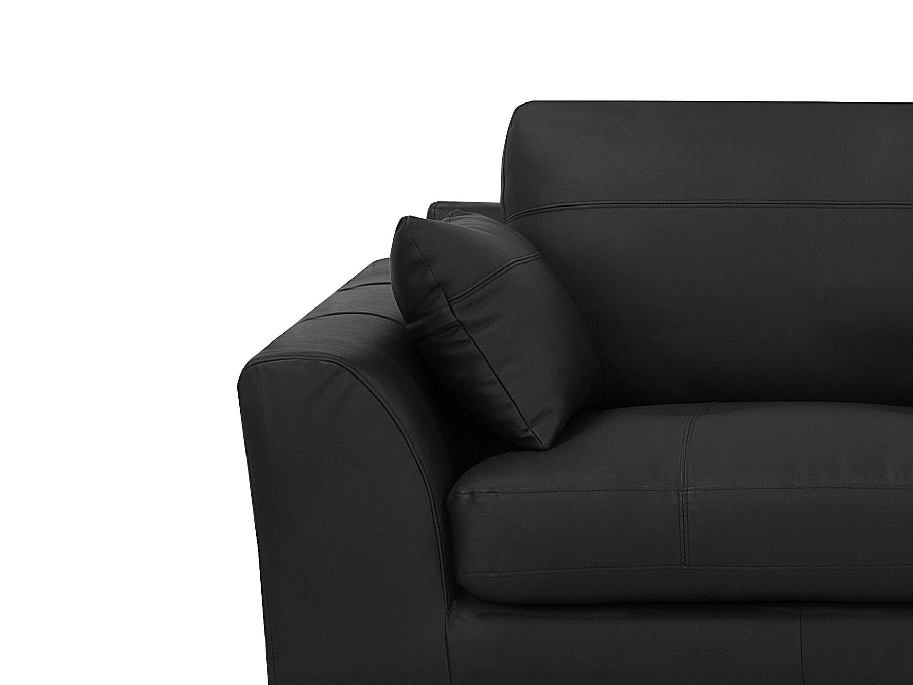Torget 3 Seater Leatherette Sofa (Black)