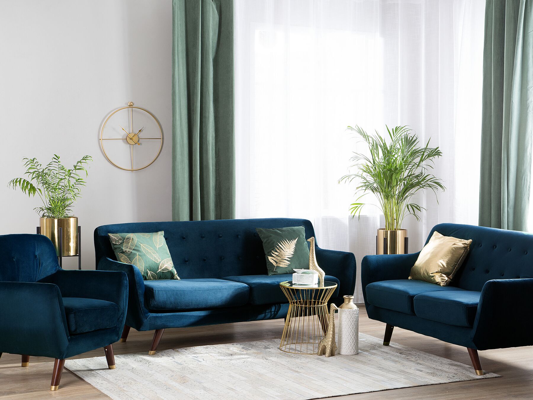Bodo Fabric Sofa Set Blue