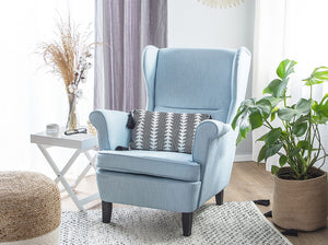 Abson Upholstered High Arm Chair (Sky Blue)