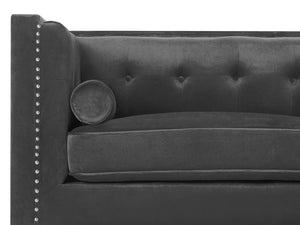 Avaldenses 3 Seater Velvet Sofa Grey