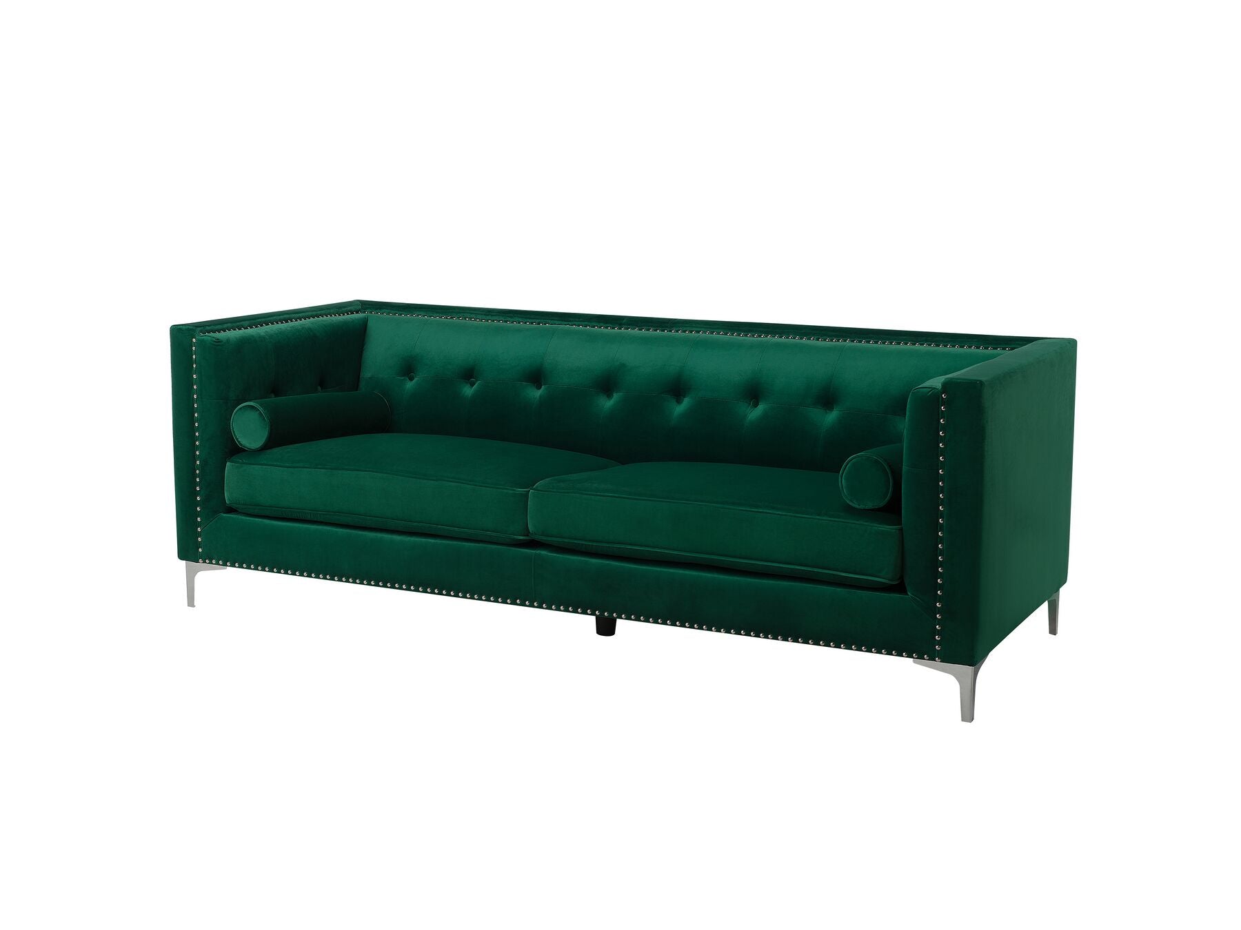 Avaldenses 3 Seater Velvet Sofa Green