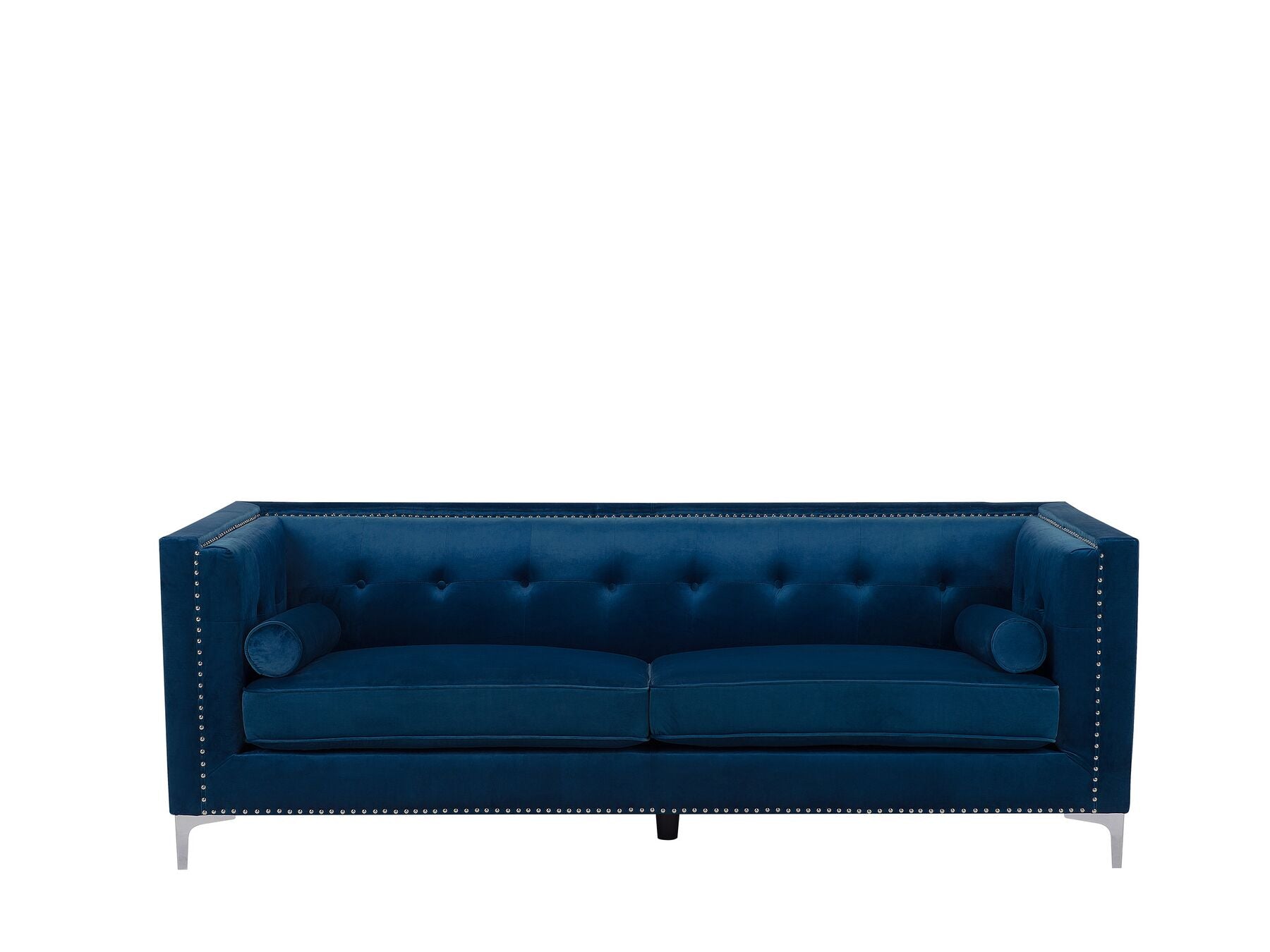 Avaldenses 3 Seater Velvet Sofa Navy Blue