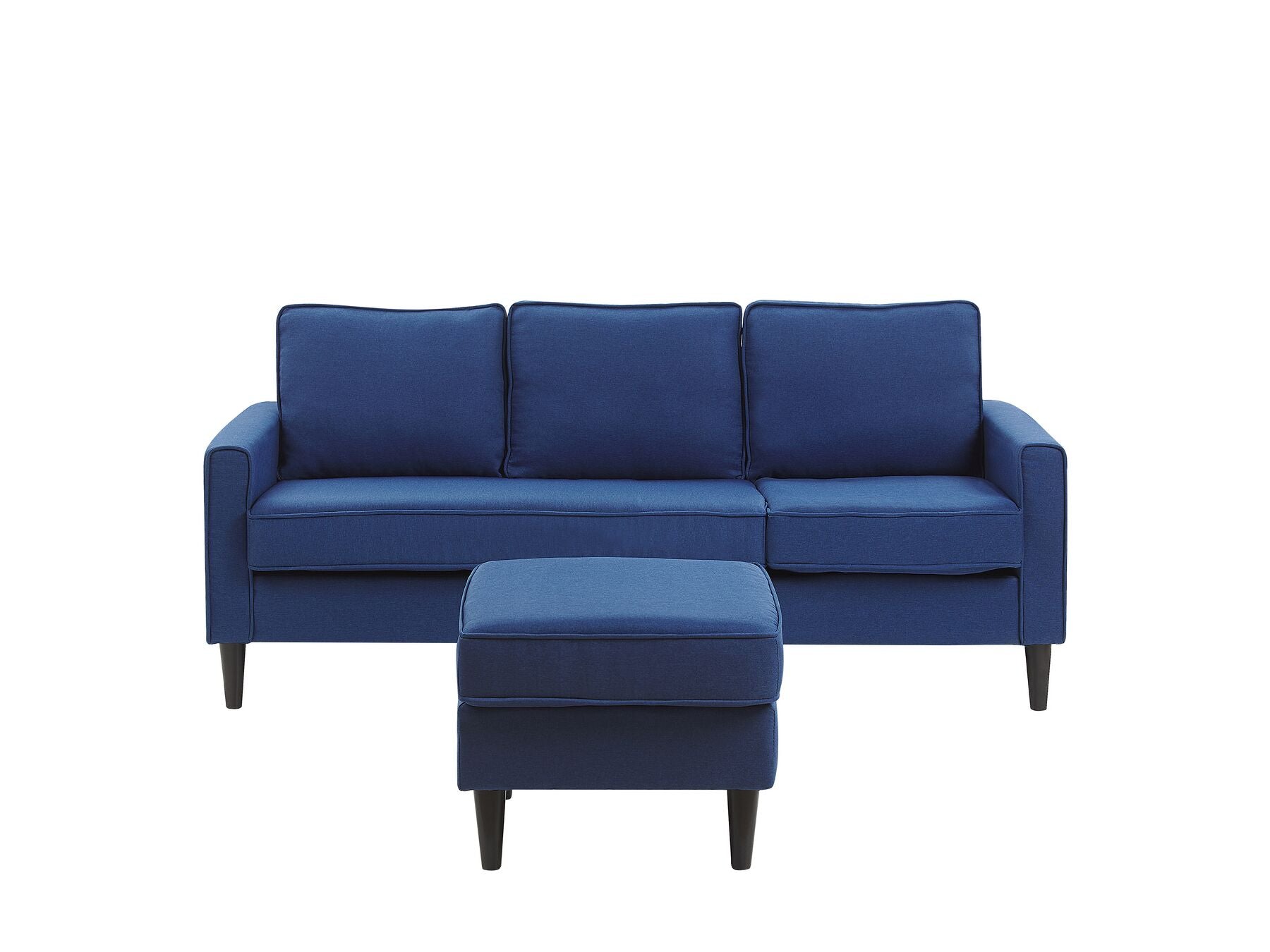 Avesta 3 Seater Fabric Sofa with Ottoman (Blue)