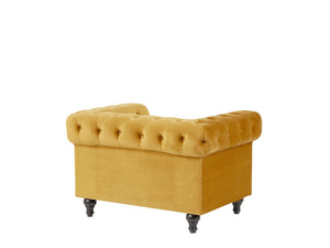 Chesterfield Upholstered Sofa (Mustard)