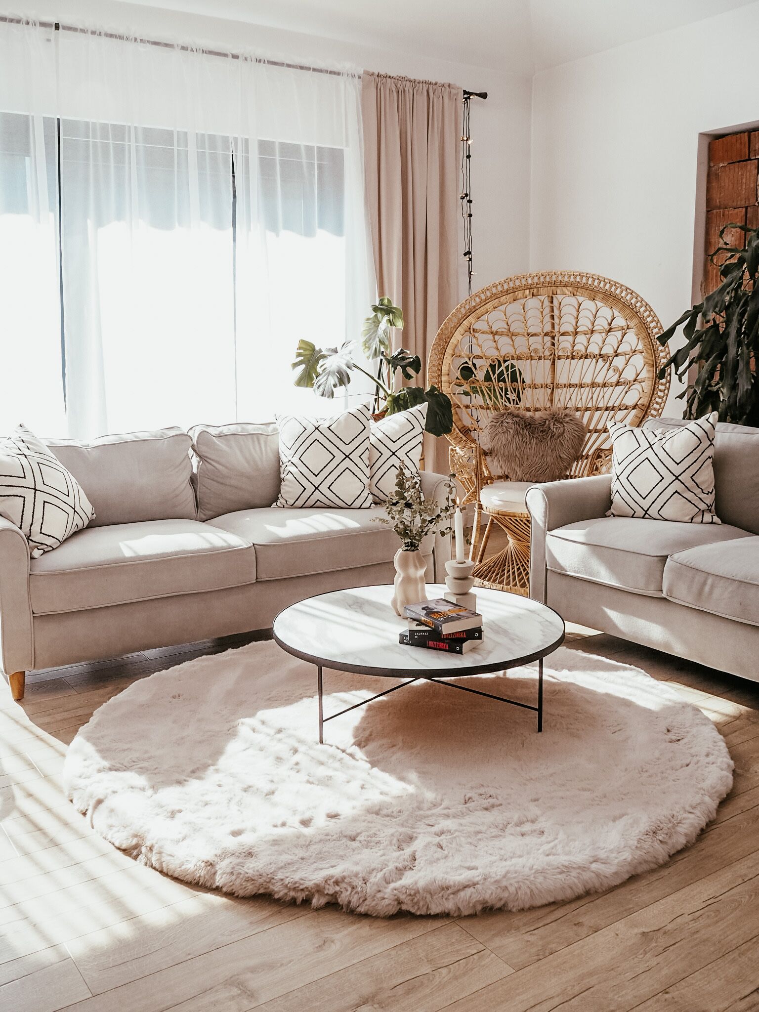 Ronneby Velvet Sofa Set Beige