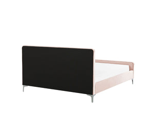Lunan Velvet Upholstered Bed Pink